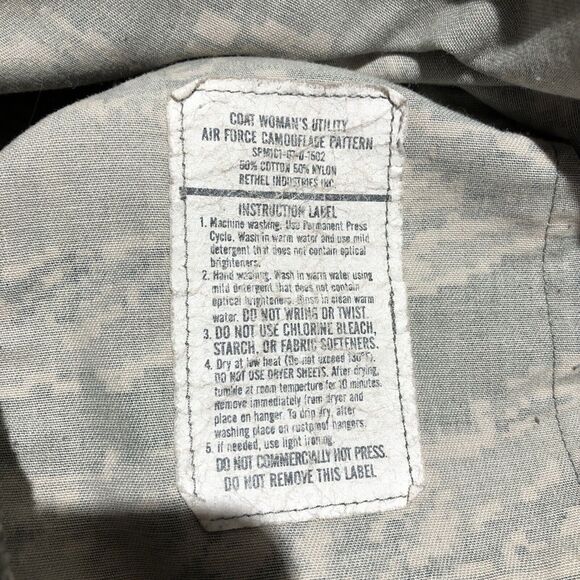 Air Force Utility Womens Size 6R Gray Camouflage Pattern Jacket Coat - Picture 6 of 6
